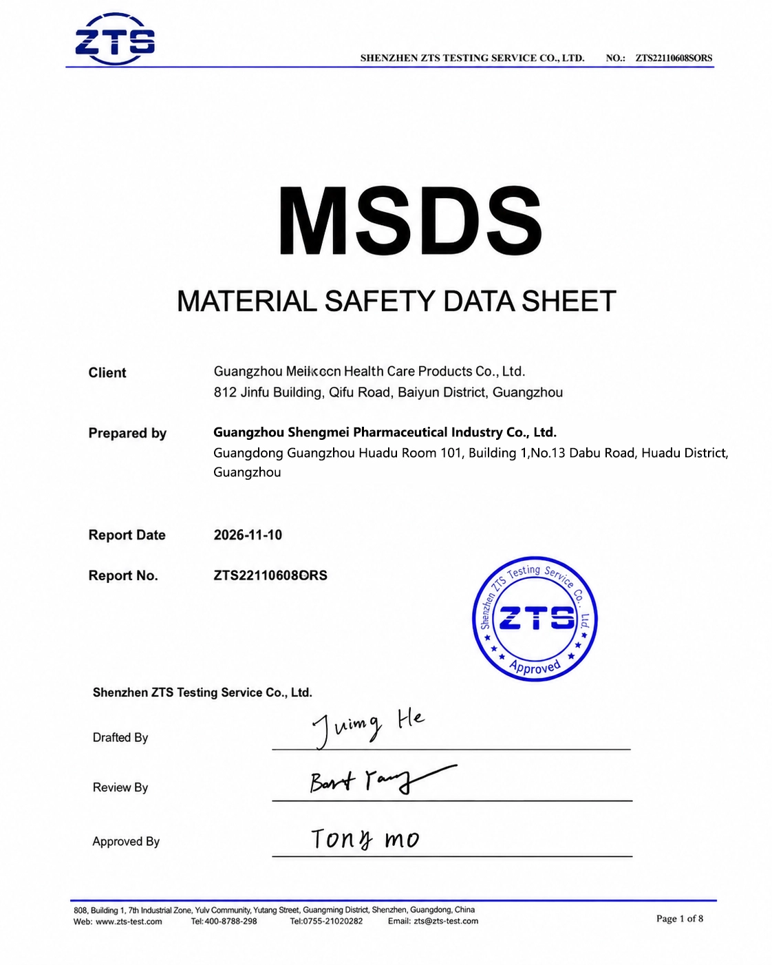 Material Safety Data Sheet