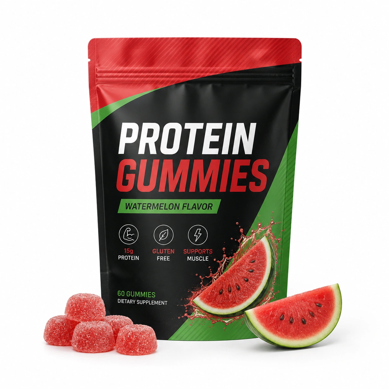 Protein Gummies private label product packaging
