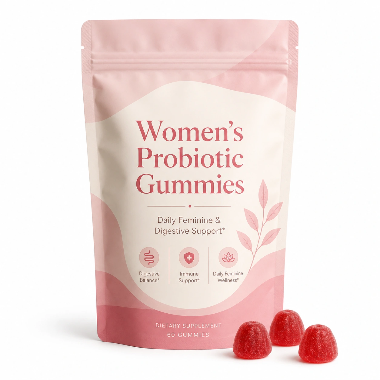 Women's Probiotic Gummies private label product packaging