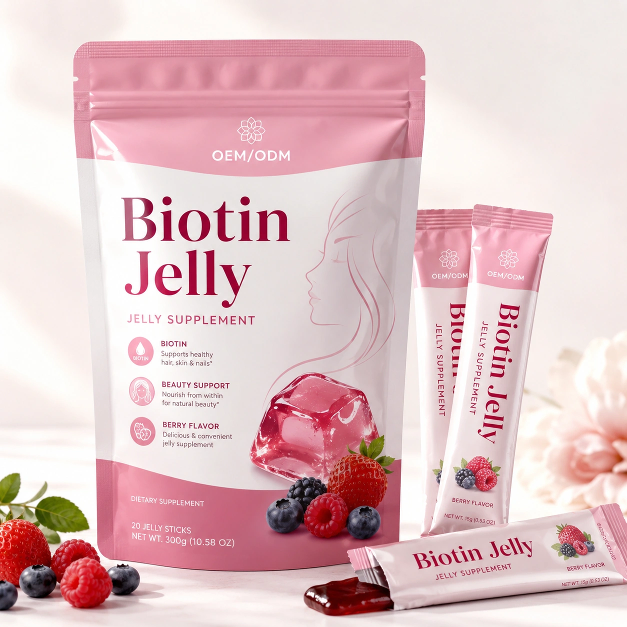 Biotin Jelly Pouch private label product packaging