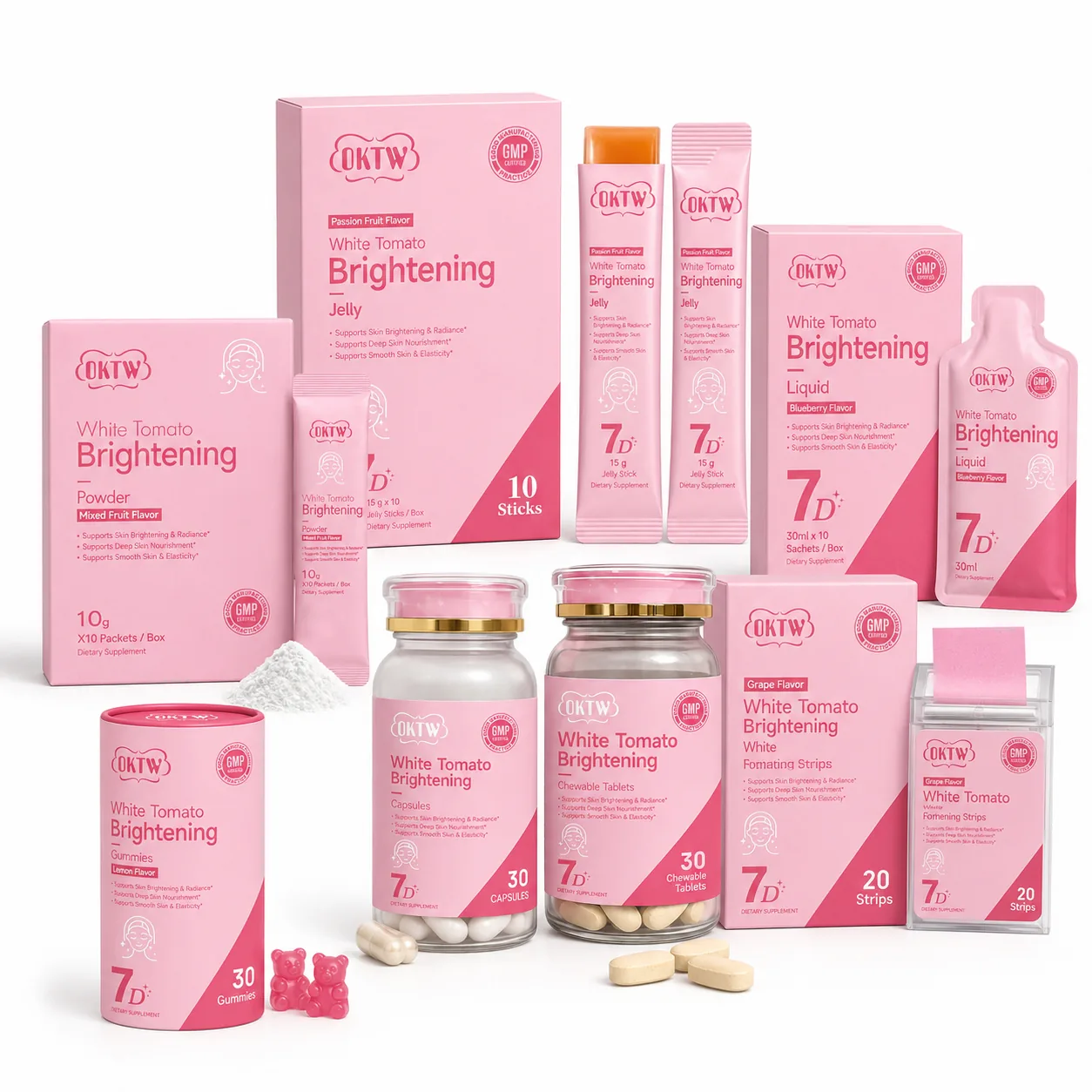 White Tomato Beauty Supplement across seven ready-stock dosage formats