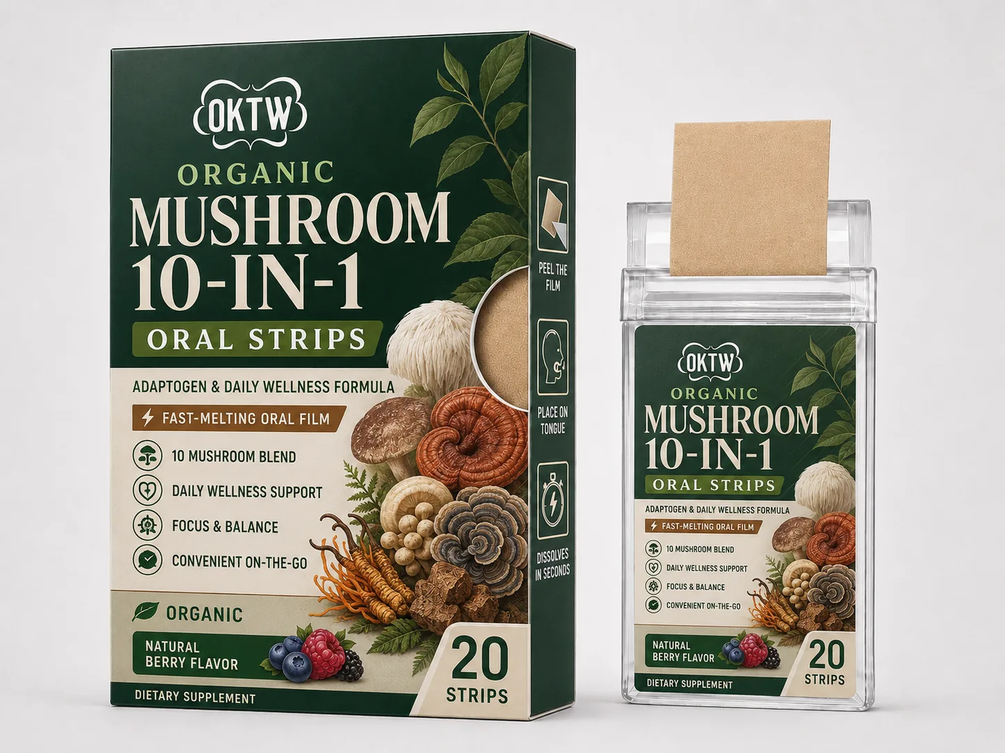 10 Mushroom Oral Strips ready-stock oral dissolving film