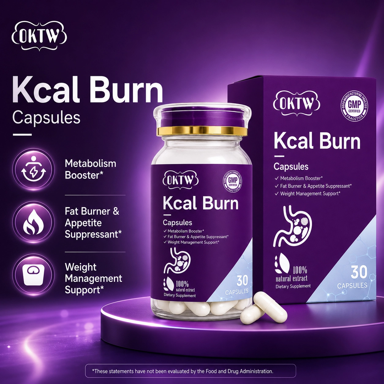 OKTW Kcal Burn Capsules Format detail view