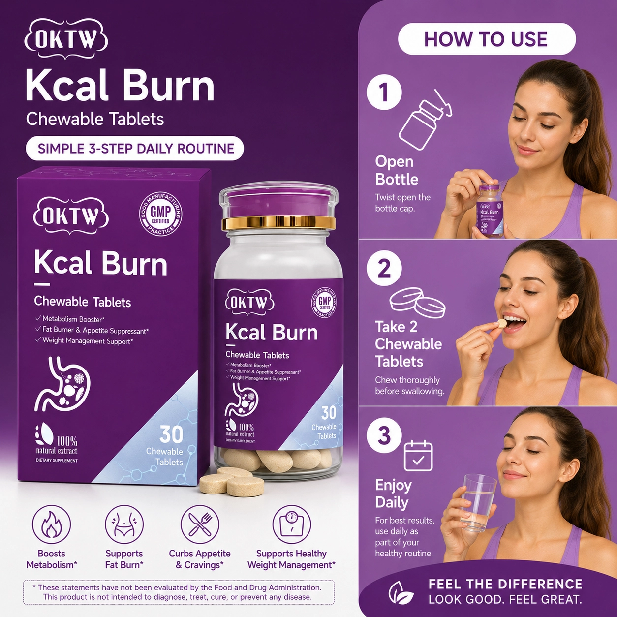 OKTW Kcal Burn Chewable Tablets Primary product view