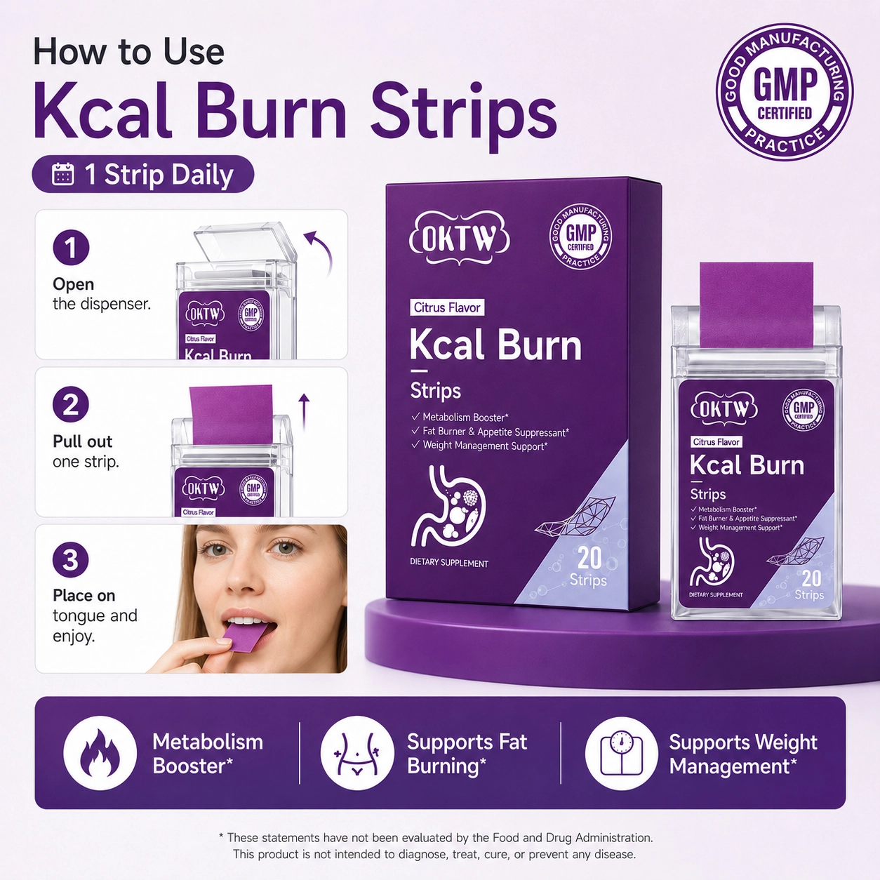OKTW Kcal Burn Oral Dissolving Films Format detail view