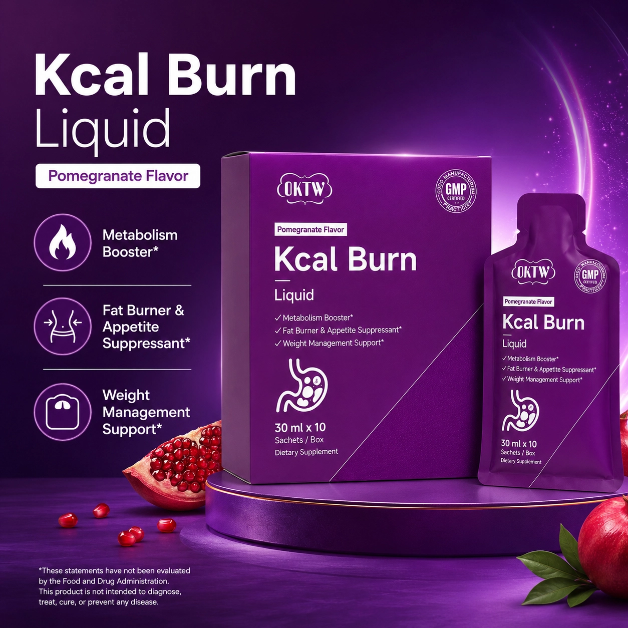 OKTW Kcal Burn Oral Liquids Format detail view