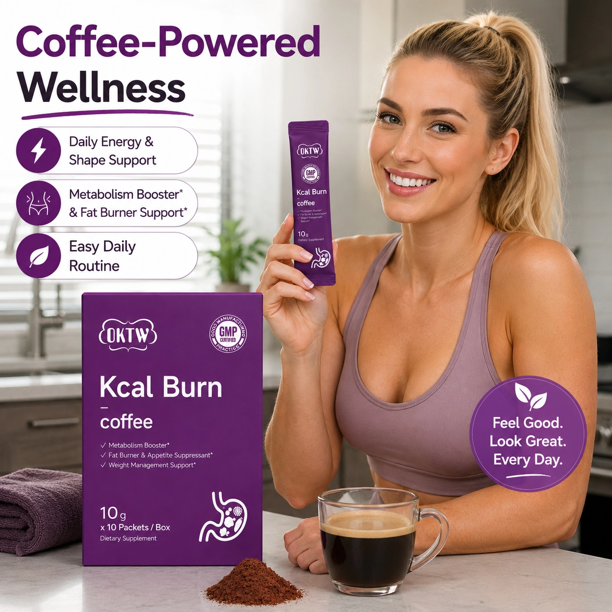 OKTW Kcal Burn Powder Sachets Back label direction
