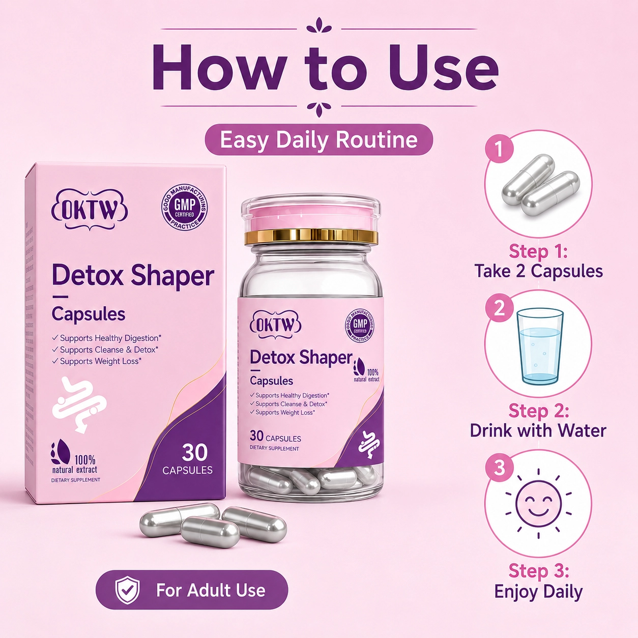 OKTW Detox Shaper Capsules Format detail view