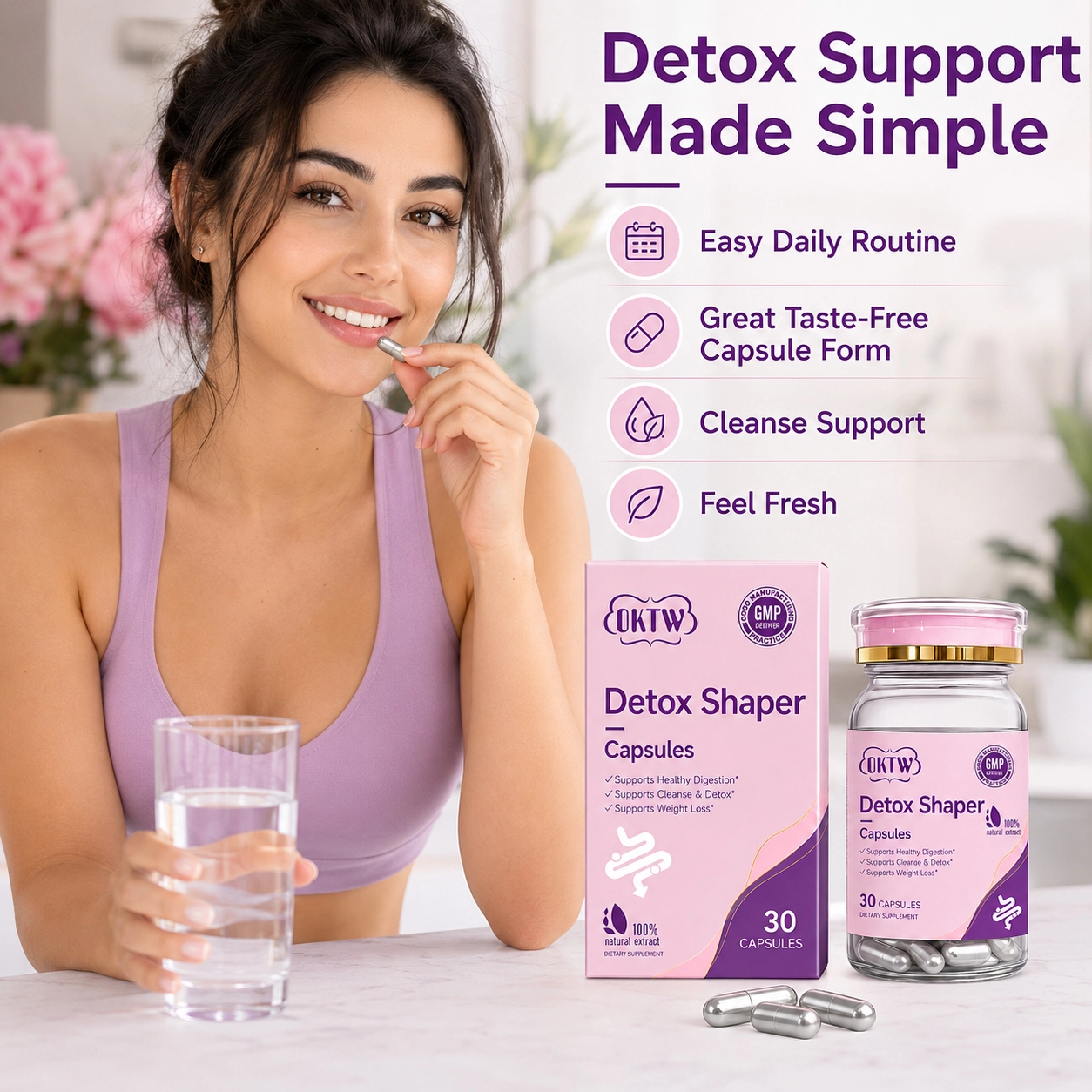 OKTW Detox Shaper Capsules Lifestyle-ready pack