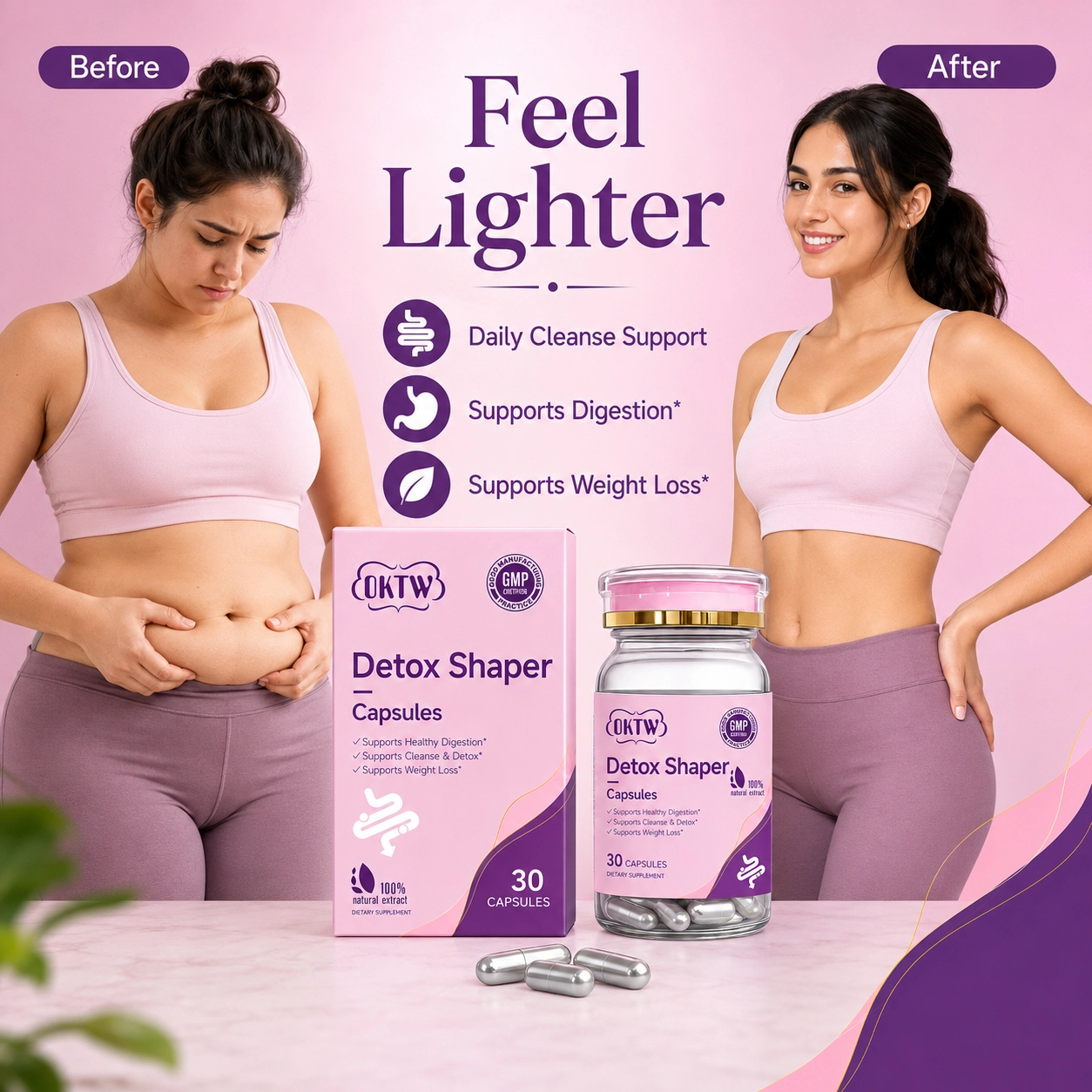 OKTW Detox Shaper Capsules Back label direction