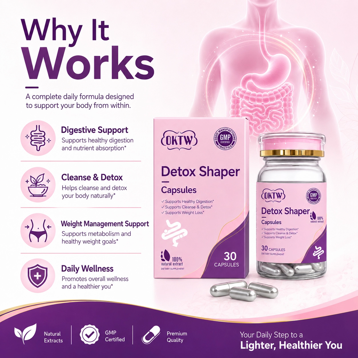 OKTW Detox Shaper Capsules Full set reference