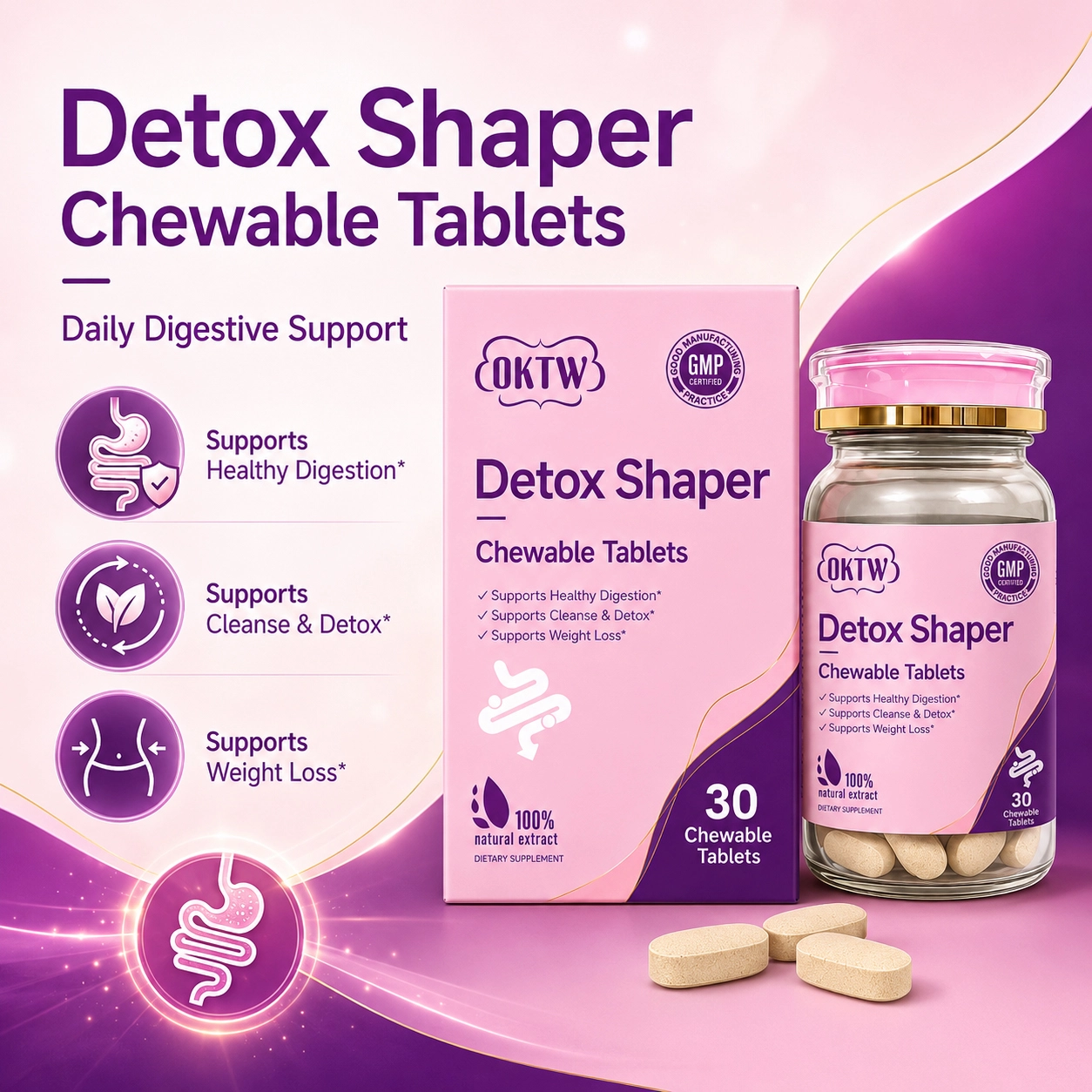 OKTW Detox Shaper Chewable Tablets Primary product view