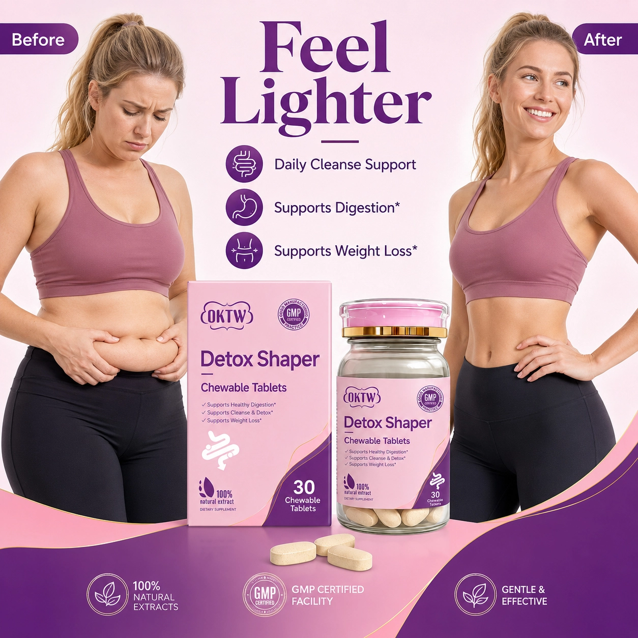 OKTW Detox Shaper Chewable Tablets Format detail view