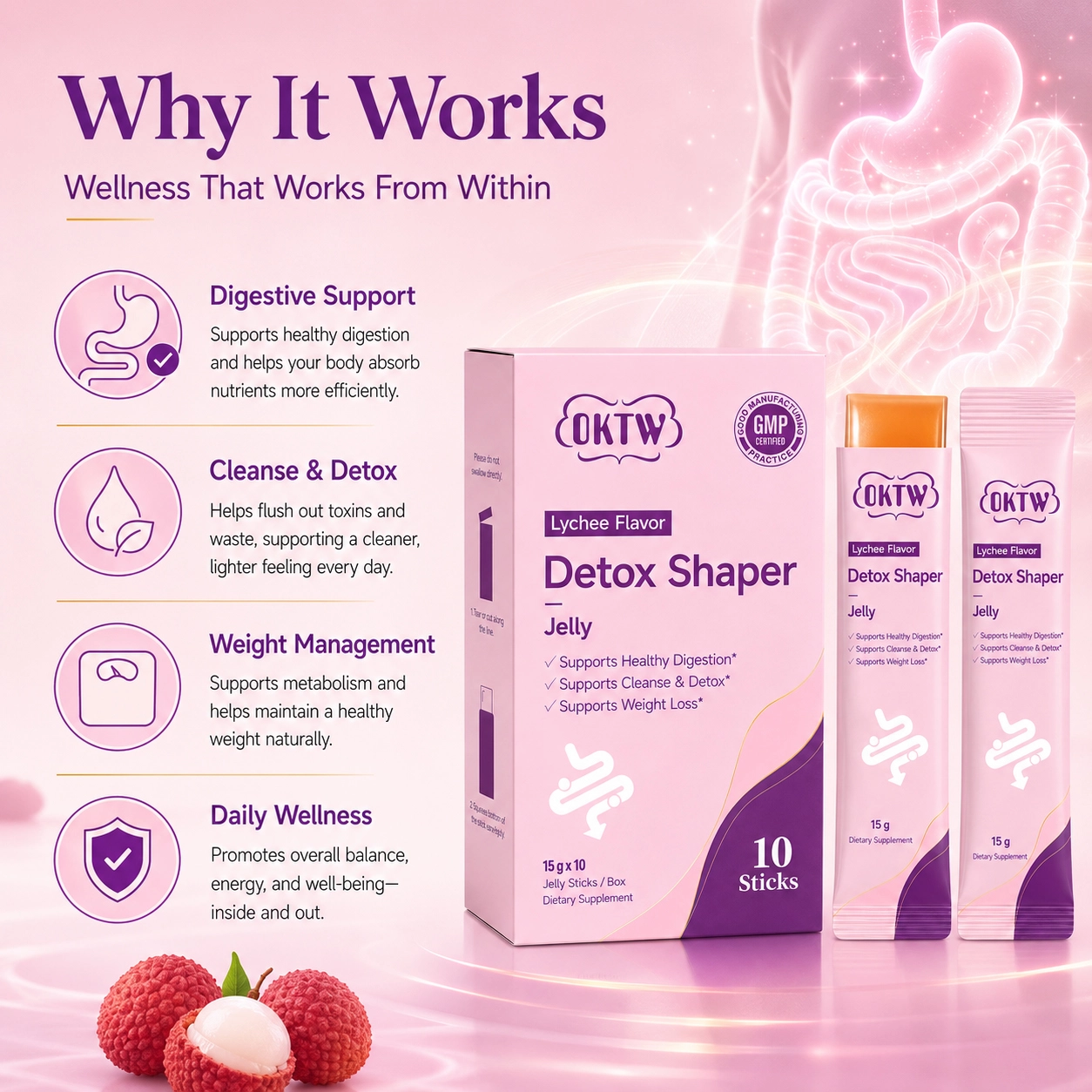 OKTW Detox Shaper Jelly Sticks Lifestyle-ready pack