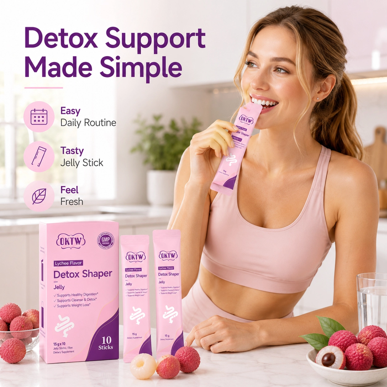 OKTW Detox Shaper Jelly Sticks Back label direction