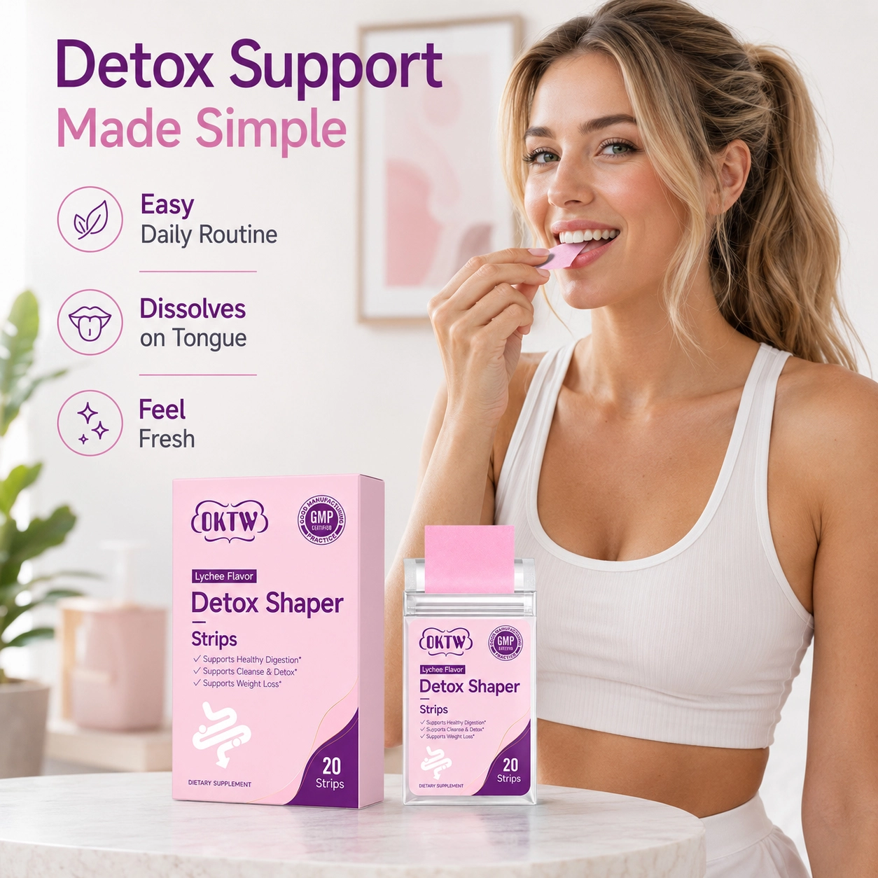 OKTW Detox Shaper Oral Dissolving Films Back label direction