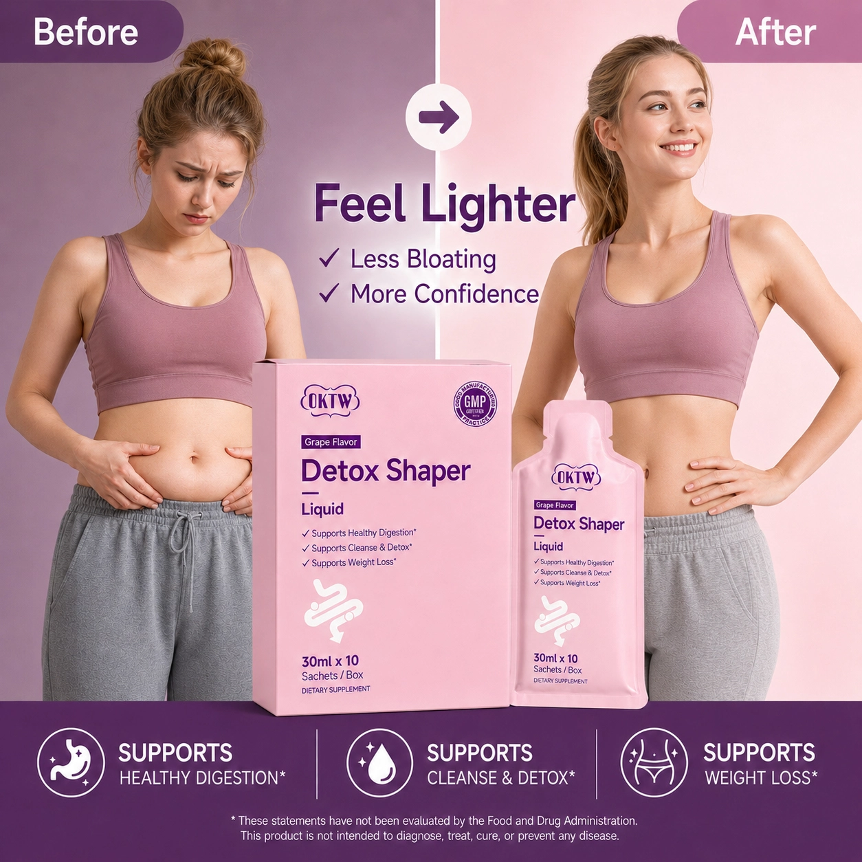 OKTW Detox Shaper Oral Liquids Back label direction