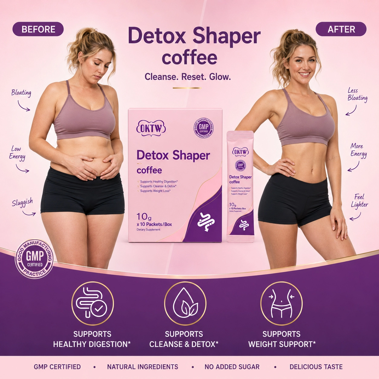 OKTW Detox Shaper Powder Sachets Primary product view
