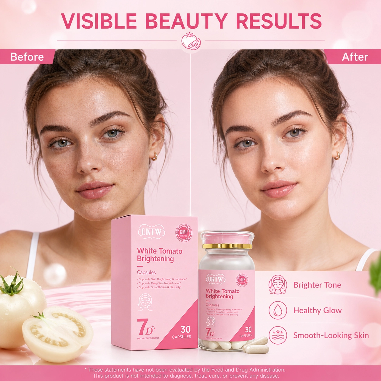 OKTW White Tomato Brightening Capsules Lifestyle-ready pack
