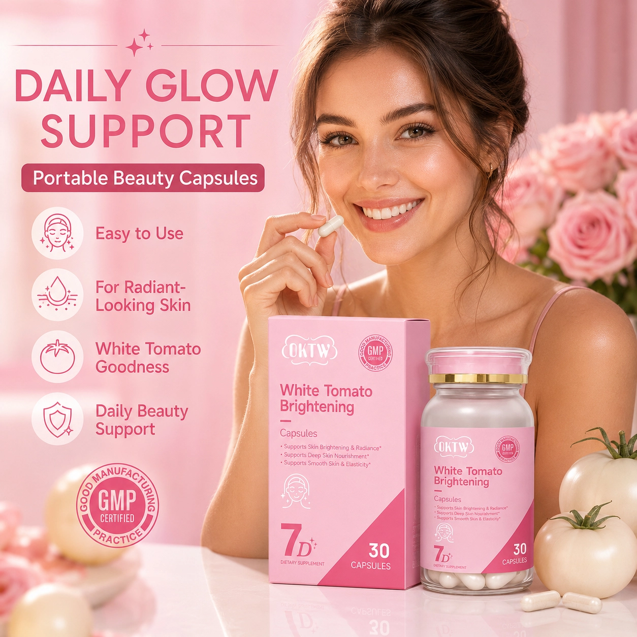 OKTW White Tomato Brightening Capsules Full set reference