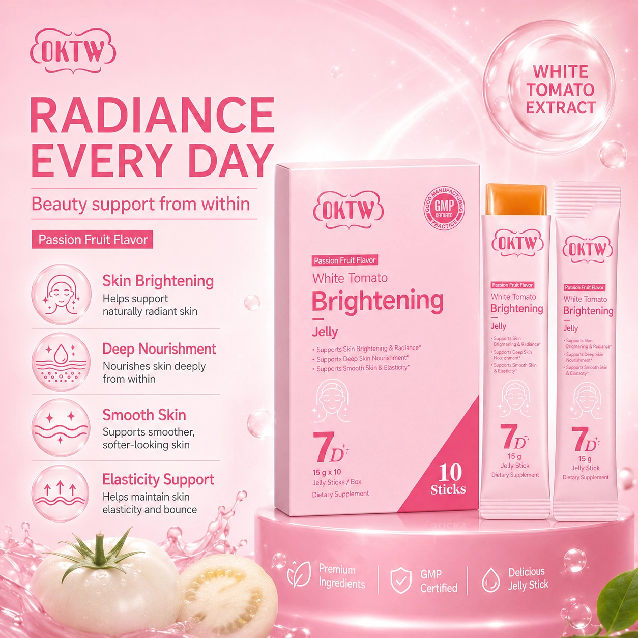 OKTW White Tomato Brightening Jelly Sticks Format detail view