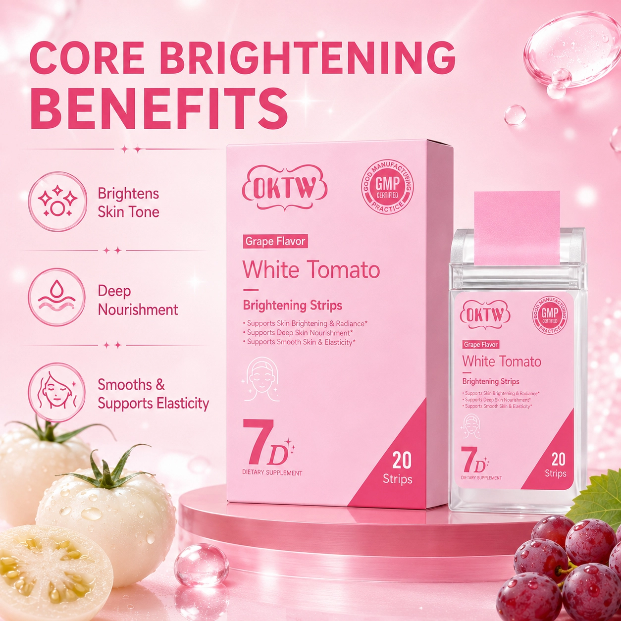OKTW White Tomato Brightening Oral Dissolving Films Format detail view