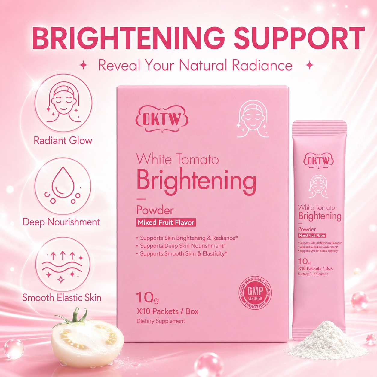 OKTW White Tomato Brightening Powder Sachets Primary product view