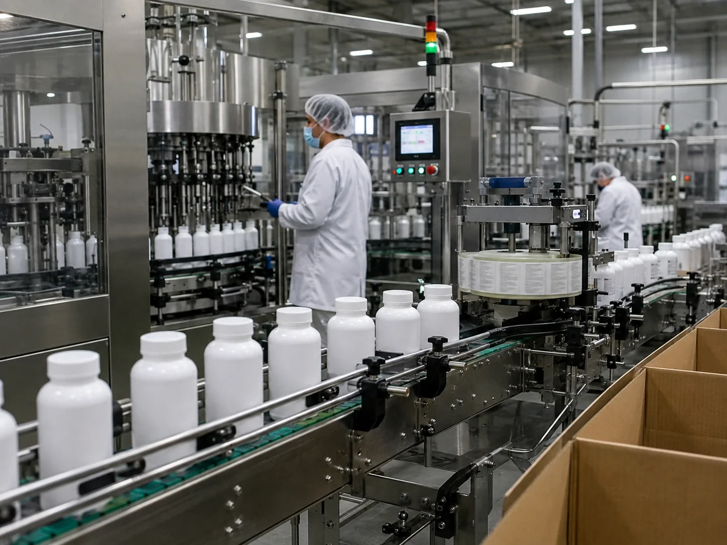 Contract supplement filling and packaging line