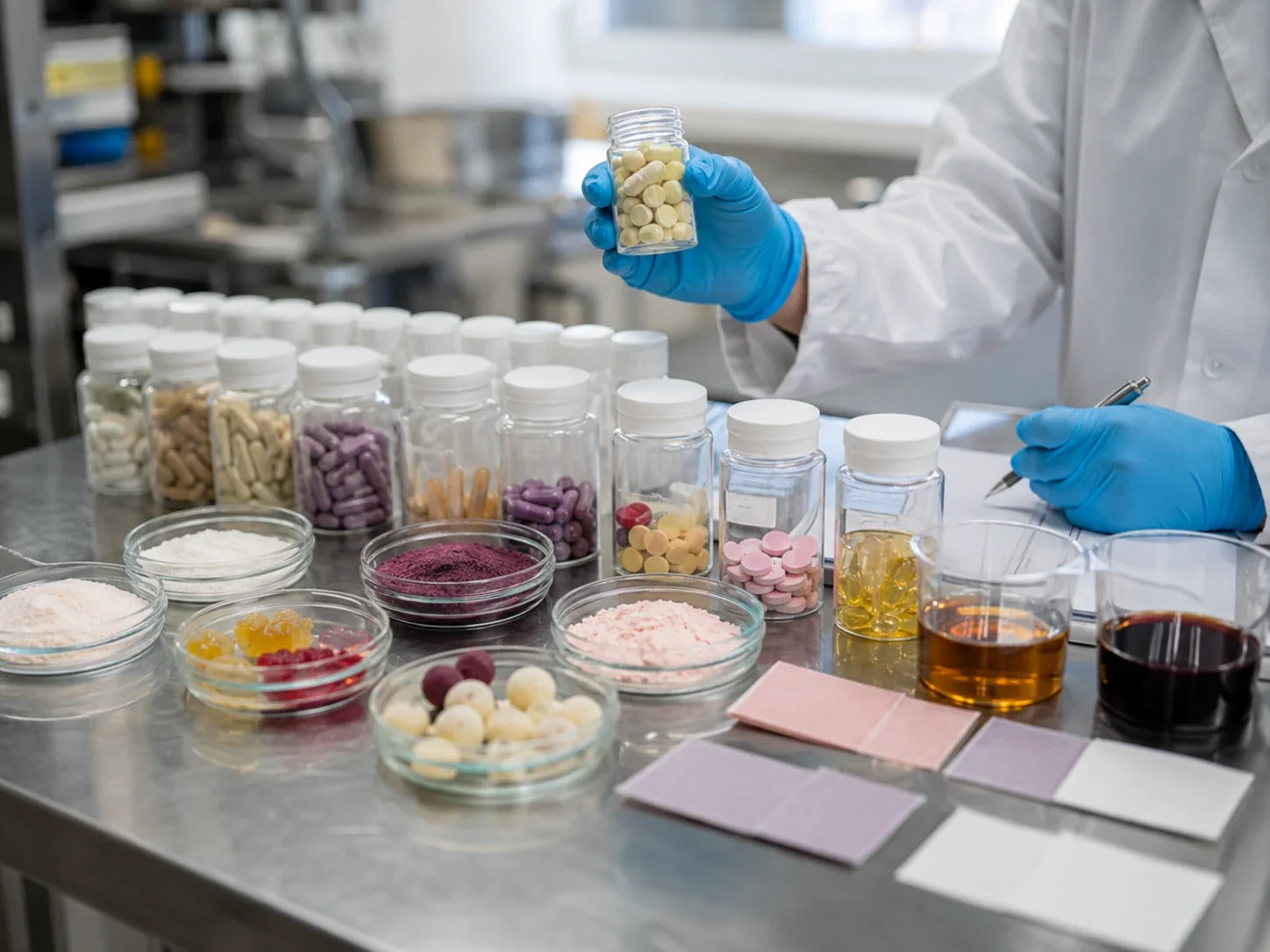 Dietary supplement sample development across dosage forms