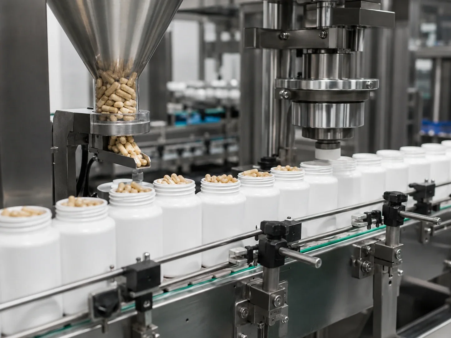 Dietary supplement bottle filling equipment