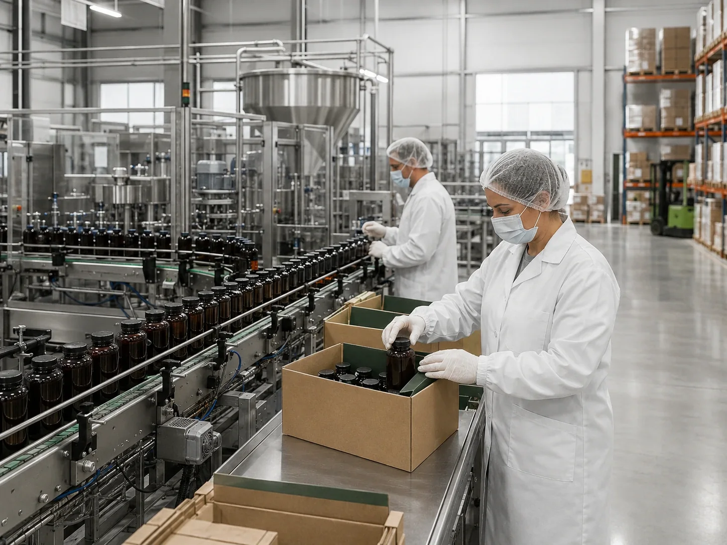 Supplement contract packing line with production staff