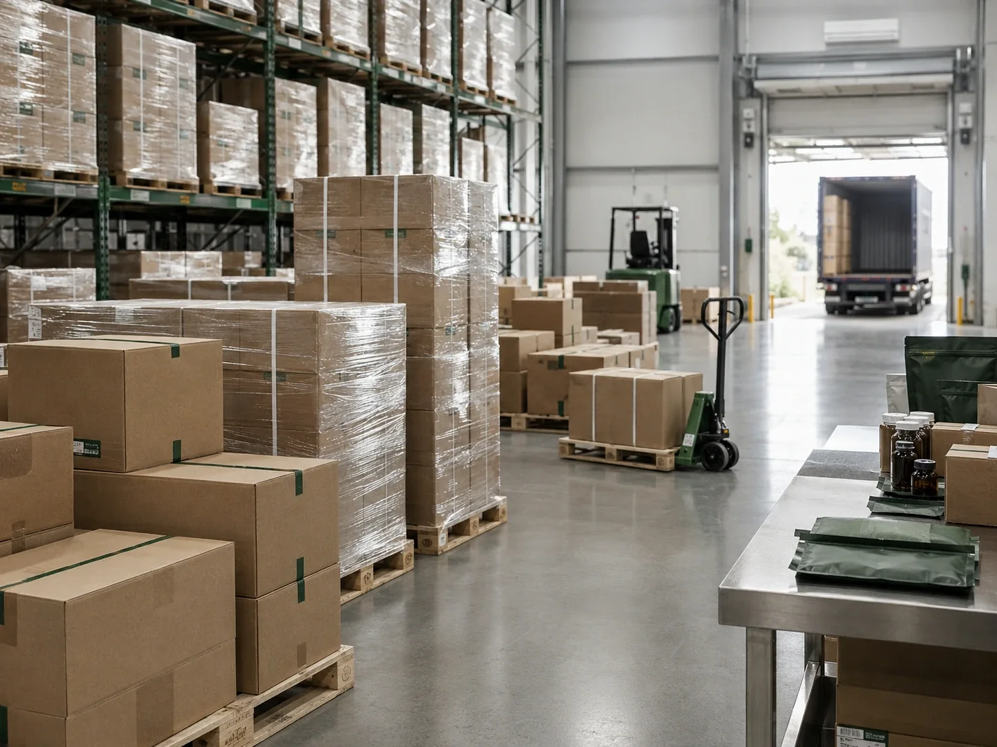 Supplement cartons prepared in a finished goods warehouse