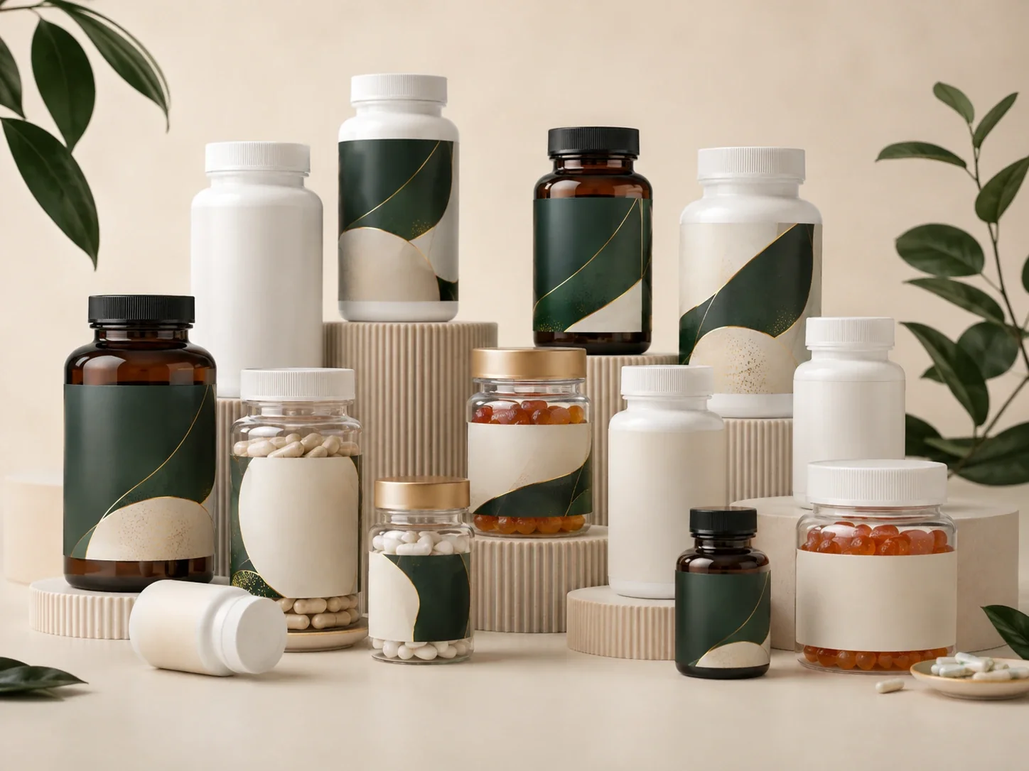Private label supplement bottle collection
