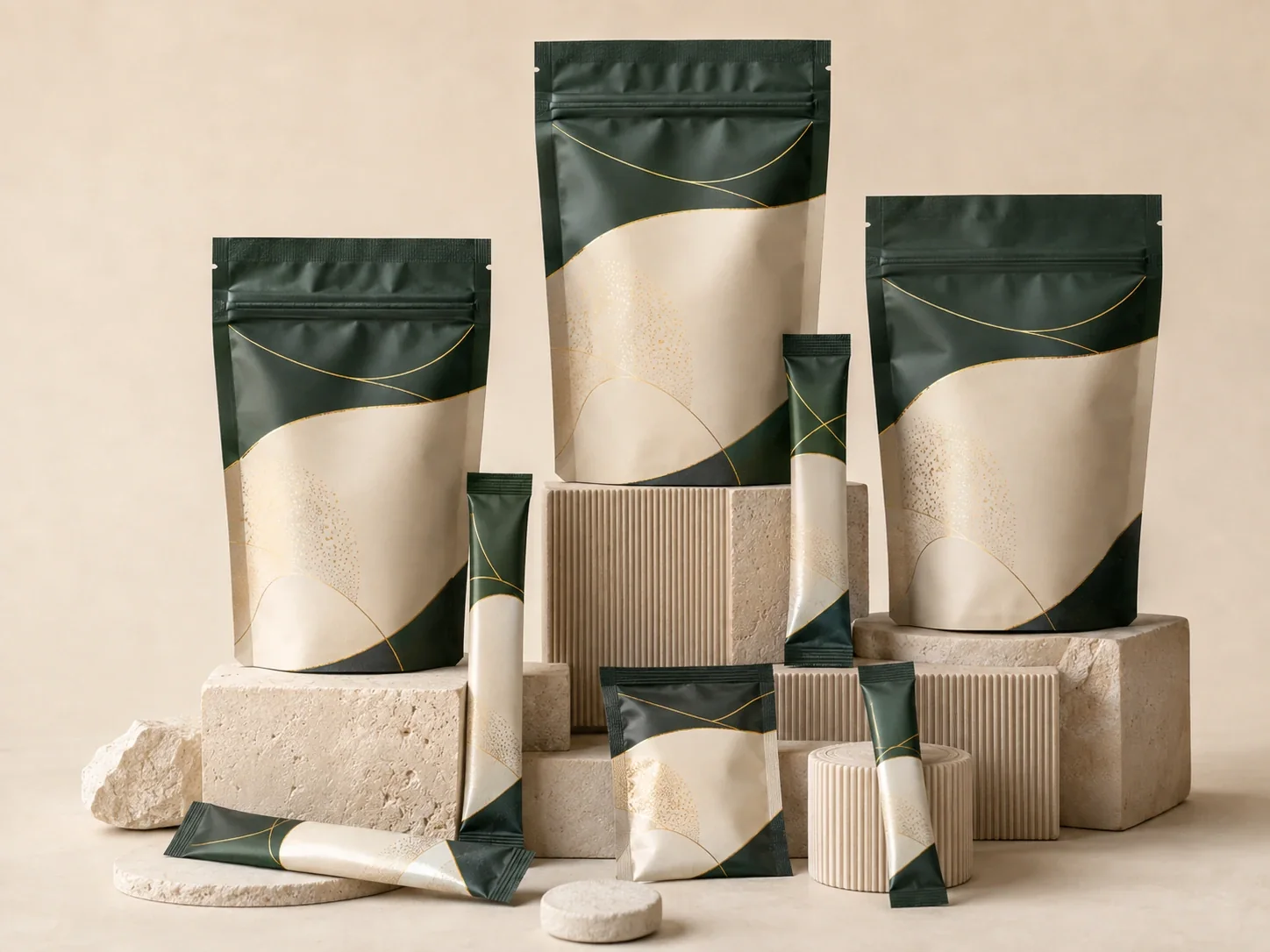Private label supplement pouches and sachets