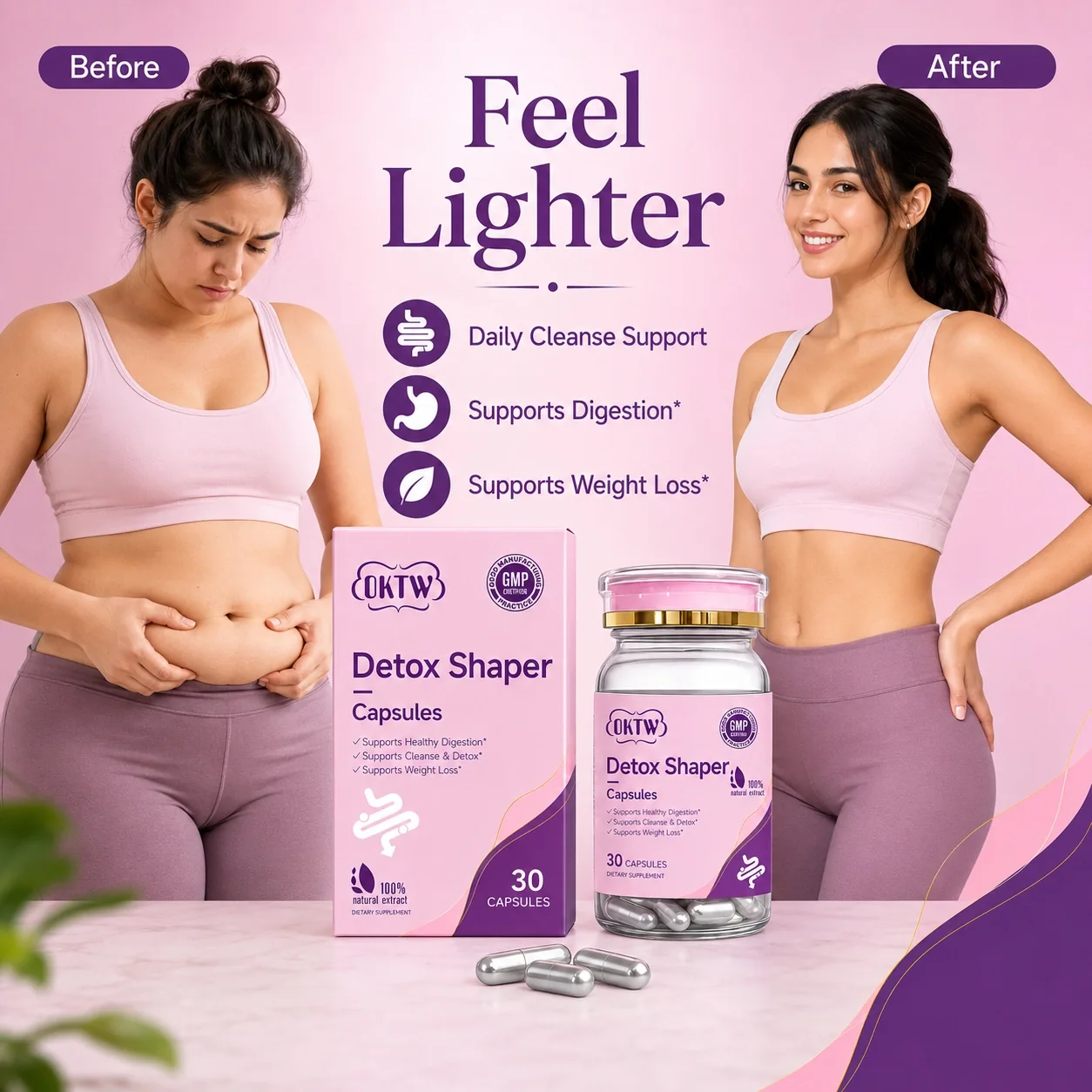 OKTW Detox Shaper Capsules Back label direction
