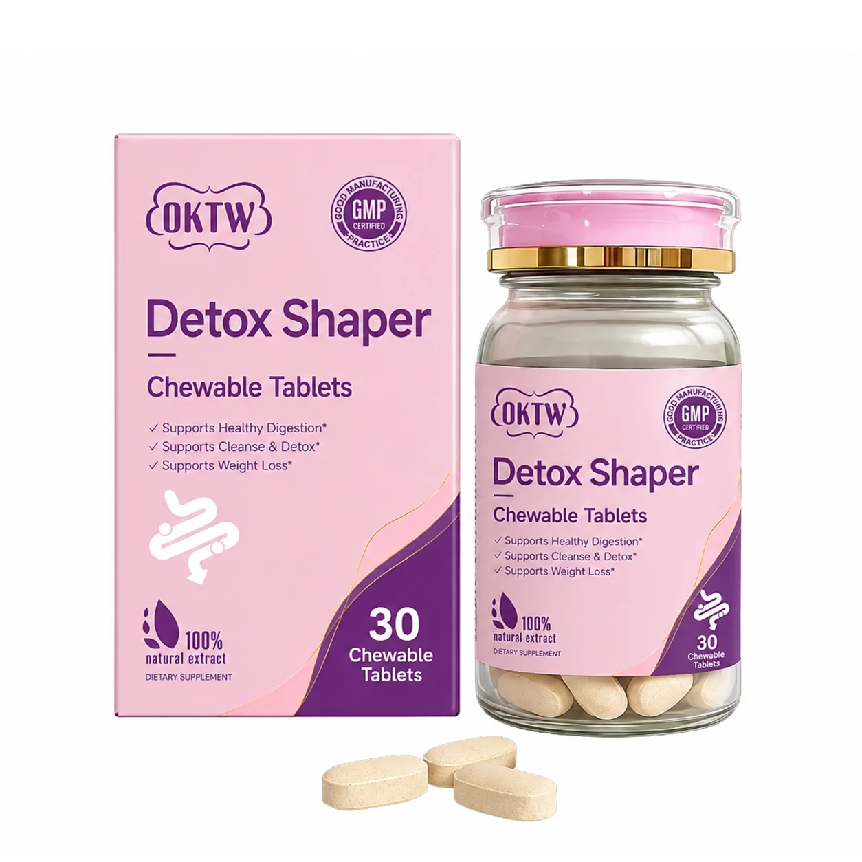 OKTW Detox Shaper ready-stock chewable tablets