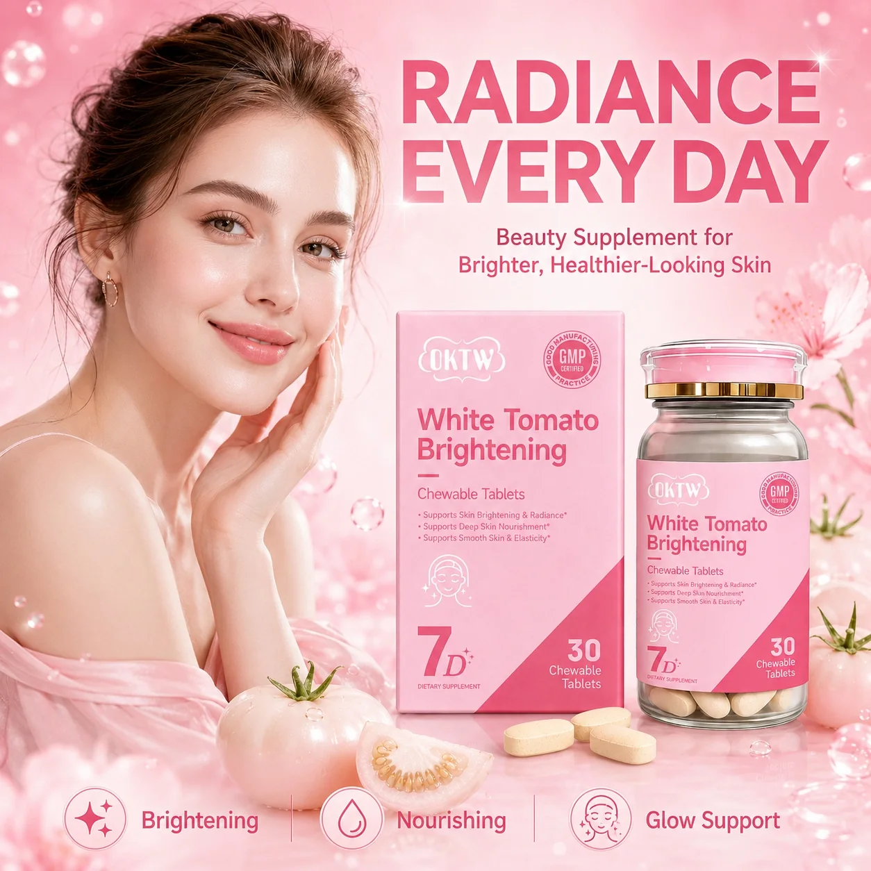 OKTW White Tomato Brightening Chewable Tablets Primary product view