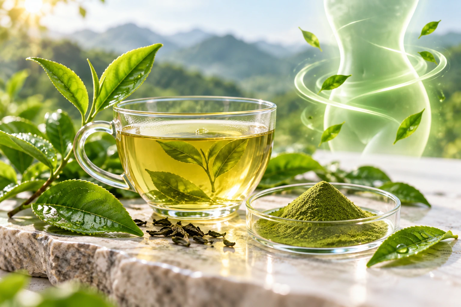 Green Tea Extract (EGCG) ingredient concept